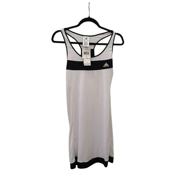 adidas Dresses & Skirts - Adidas Womens Galaxy Dress White Black Racerback‎ Tennis Activewear Size L